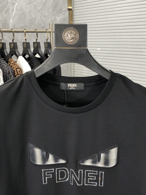 FENDI 2023AW summer new top quality counter synchronization casual short-sleeved mercerized cotton T-shirt, upper body comfortable and breathable - Image 22