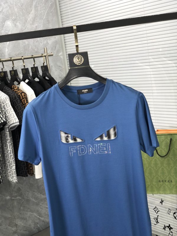 FENDI 2023AW summer new top quality counter synchronization casual short-sleeved mercerized cotton T-shirt, upper body comfortable and breathable - Image 7