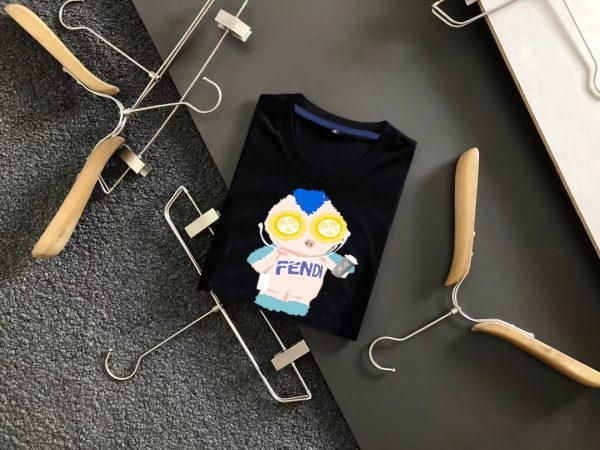 Available at Fendi counters, 2023ss spring and summer high-quality high-weight cotton European trendy short-sleeved T-shirt The latest technological requirements, the thread workmanship meets the boutique requirements - Image 8