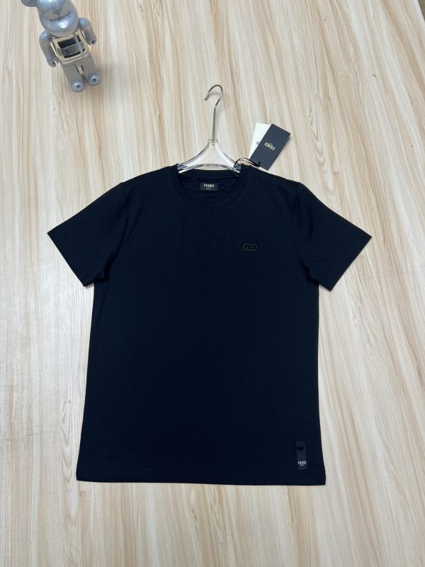 Fendi-ss double F three-dimensional O'Lock embroidery cotton short-sleeved T-shirt, the same style as ZG, with Fendi O'Lock embroidery three-dimensional design on the chest - Image 8