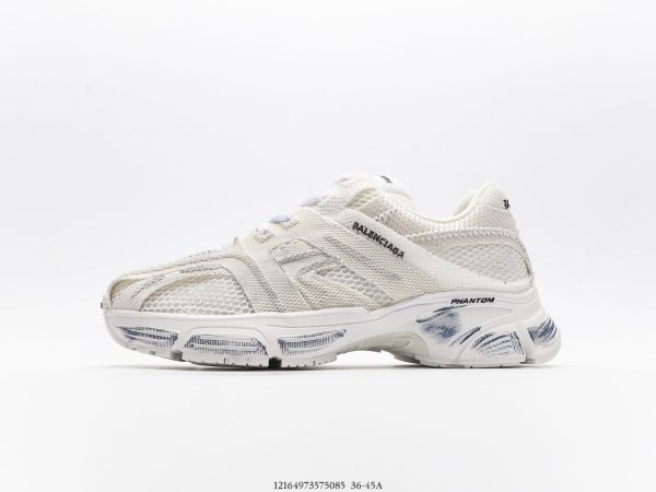 BALENCIAGA Phantom Trainer Low-Top SneakerWhiteBlack Phantom series low-cut avant-garde retro daddy style deconstructed casual sports jogging shoes