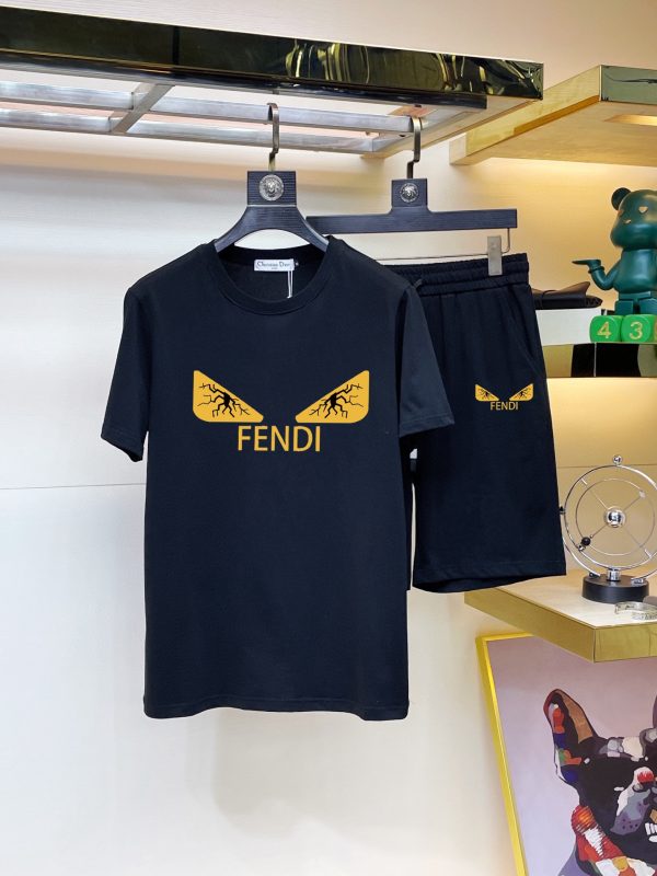 Brand [FENDI] 2023 new men's short-sleeved shorts suit! Synchronous sales on the official website! High-end version on the market