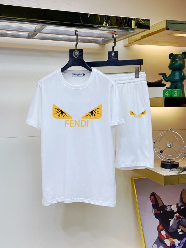 Brand [FENDI] 2023 new men's short-sleeved shorts suit! Synchronous sales on the official website! High-end version on the market - Image 9