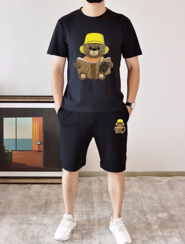 Brand [FENDI] 2023 new men's short-sleeved shorts suit! Synchronous sales on the official website! High-end version on the market - Image 9