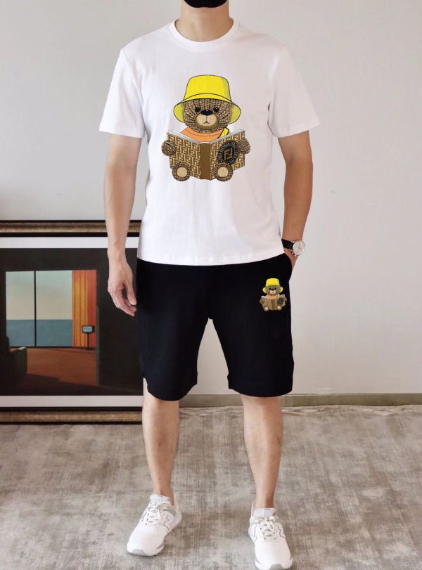 Brand [FENDI] 2023 new men's short-sleeved shorts suit! Synchronous sales on the official website! High-end version on the market - Image 8