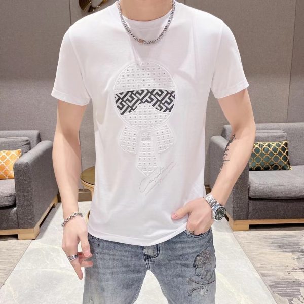 FENDI ?1993 spring and summer latest product, available at counters at the same time, original order hard goods, fashionable and casual round neck short sleeves, imported original high-count mercerized cotton fabric