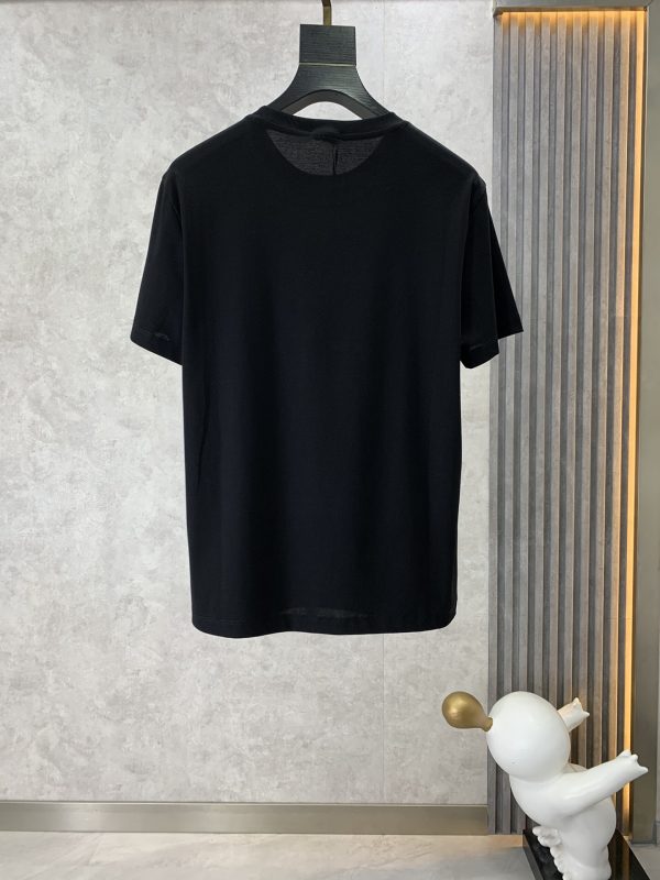Fendi 2023 spring new fashion ? round neck short-sleeved T-shirt made of high-grade jade silk fabric ? exquisite neckline unique and cool classic LOGO design on the chest - Image 16