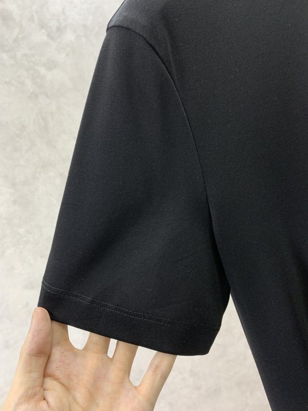 Fendi 2023 spring new fashion ? round neck short-sleeved T-shirt made of high-grade jade silk fabric ? exquisite neckline unique and cool classic LOGO design on the chest - Image 11