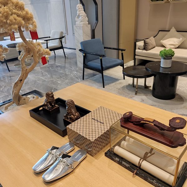 Balenciaga2023 explosion single style (23 official latest printed B-pattern magnet folding box packaging) Multi-color spring and summer beauty ? (Top version, exclusive release.) Muller Square Toe Drag - Image 9