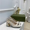 gucci bee block heel sandals
