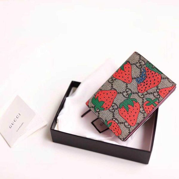 Gucci GG Strawberry Print Card Case Wallet - Image 4