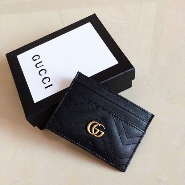 Gucci GG Marmont Black Leather Card Case