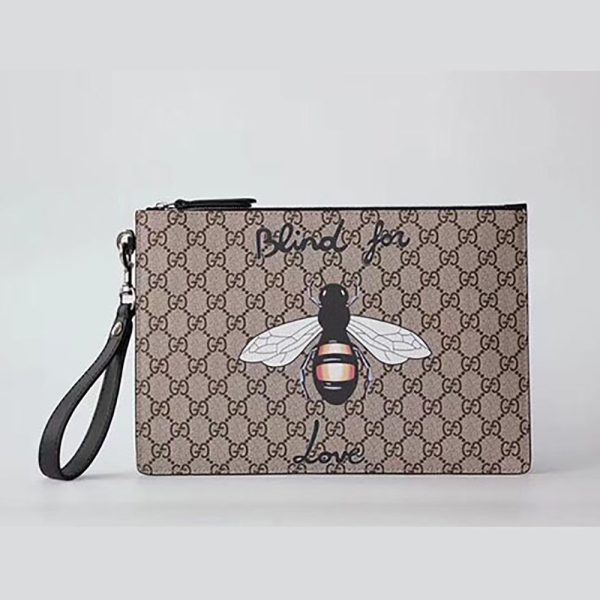 Gucci GG Pouch With Bee Print
