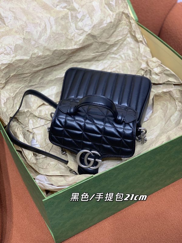Gucci ?? ??????? Geometry Handbag Black 21cm - Image 8
