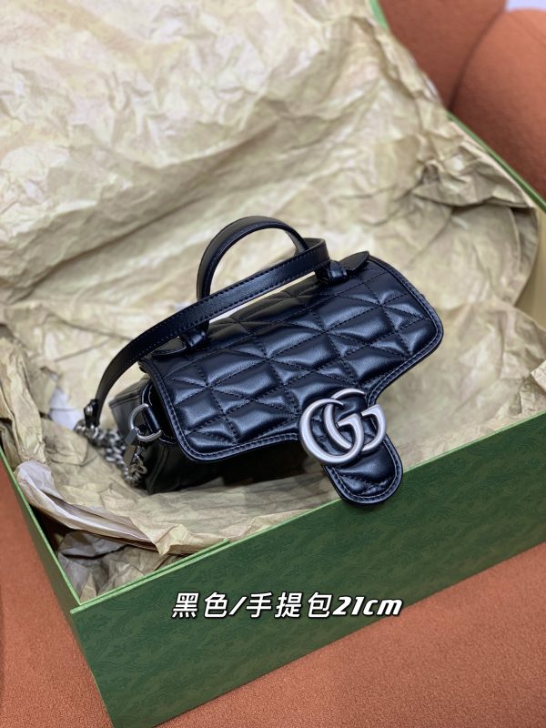 Gucci ?? ??????? Geometry Handbag Black 21cm - Image 9