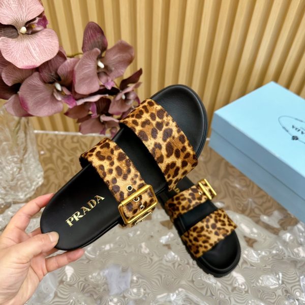 Prada’s classic triangle label platform double-buckle slippers collection Ultralight sandals B - Image 10
