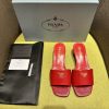Prada Spring Summer 2024SS New Saffiano patent leather mid-heeled slippers C