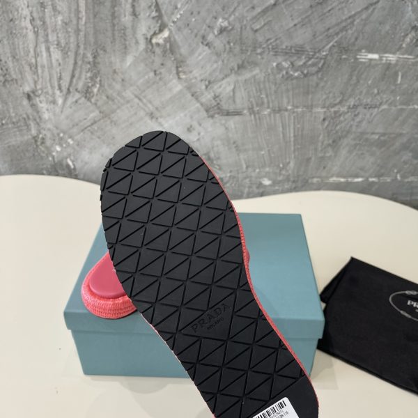 Prada 2024 popular straw series of must-have slippers Red - Image 9