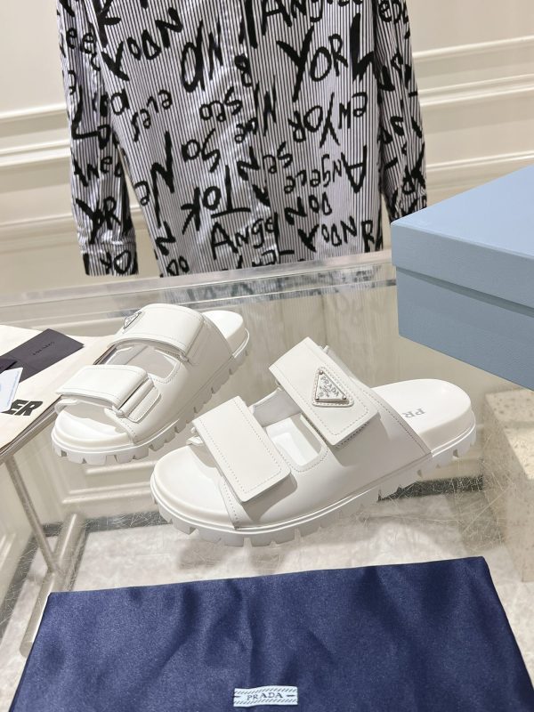 Prada Spring/Summer 2024 New Sandals Double-breasted/Velcro slippers for couples B - Image 3