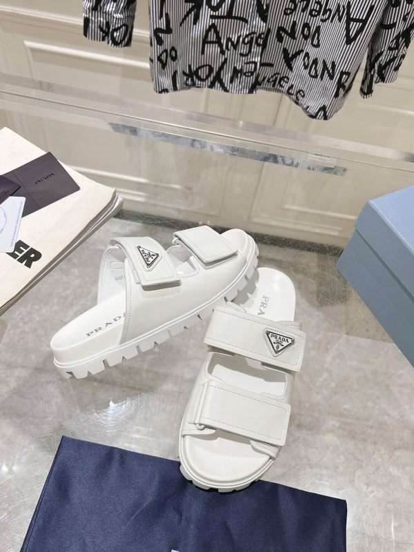 Prada Spring/Summer 2024 New Sandals Double-breasted/Velcro slippers for couples B - Image 5